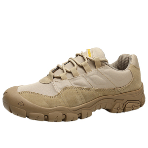 Men's Khaki <b>Hiking</b> Shoes Mesh Upper Breathable Round Toe Rubber Outsole All Seasons Outdoor Walking - Product Image 1