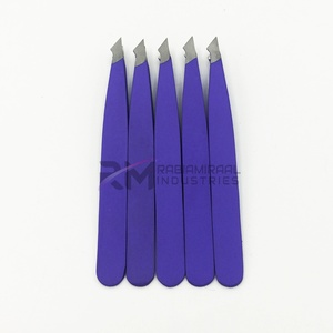 Pince à épiler pour sourcils RMI High Product Combo, pointe argentée, revêtement en poudre mate violette, ensemble de pinces à épiler pour sourcils - Product Image 1