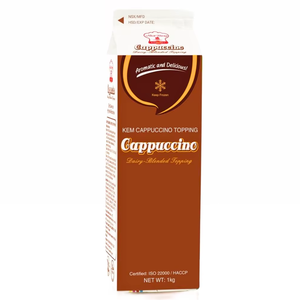 Crème non laitière certifiée HALAL pour pâtisserie, qualité supérieure OEM/ODM, crème de garniture mélangée au cappuccino, 1 kg, fabricant de desserts - Product Image 1