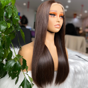 Pelucas de cabello humano vietnamita de calidad de cabello Remy de primera calidad, extensiones de cabello liso de encaje HD, Color negro, longitudes completas de hasta 36 pulgadas - Product Image 1