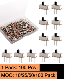 สวิตช์สไลด์3 PIN SPDT สวิตช์สไลด์ขนาดเล็กสำหรับอุปกรณ์อิเล็กทรอนิกส์ PCB โครงการ DIY 0.5A 125V AC 30V DC - Product Image 3
