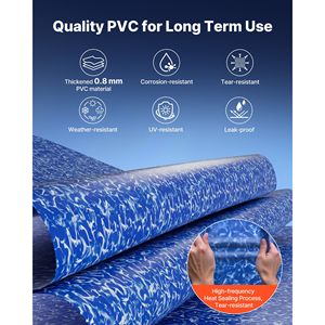 Rivestimento per Piscina Rotonda da 8 Piedi, Facile da Installare, Impermeabile, in Vinile Resistente, Forma Ovale con Altezza Parete di 27,5 Pollici per Uso Domestico - Product Image 3