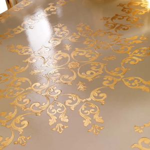 Ensemble de table à manger élégante et classique en acajou massif, respectueux de l'environnement, avec chaises rembourrées, 8 places, design antique européen de luxe - Product Image 5