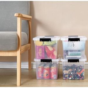 Contenitore di Stoccaggio Trasparente da 12 Quarti con Coperchio e Manici Neri, Set da 6, Contenitore in Plastica per Organizzazione, Ideale per Casa e Ufficio - Product Image 2