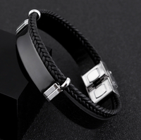 Bracelet en silicone et acier inoxydable haut de gamme, gravure personnalisée, cadeau pour homme, accessoires de bijouterie