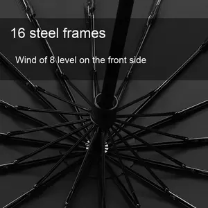 Paraguas Plegable Personalizado de 16 Varillas para Hombre con Nuevo Mango de Madera, Diseño Clásico para Coche, Ideal para Publicidad con Logotipo Empresarial - Product Image 2