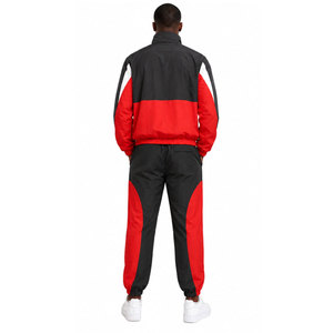 Veste à fermeture éclair élastique et pantalon élastique 100% coton imprimé avec logo personnalisé, coupe ajustée, coupe-vent, ensemble de survêtement écologique pour hommes - Product Image 3