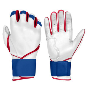 Guante de golf de cuero genuino blanco y azul, unisex, con cierre de gancho y bucle. - Product Image 1