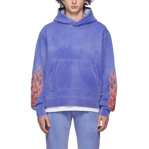 Sweat à capuche thermique unisexe de haute qualité 400gsm, imprimé lavé à l'acide, respirant et anti-rétrécissement, en coton - Product Image 1