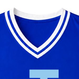 เสื้อบาสเก็ตบอลปักโลโก้ Royal Blue JJ แบบไม่มีแขน คอวี แต่งขอบสีขาว สำหรับชุดทีมสโมสรแบบสั่งทำพิเศษ - Product Image 2