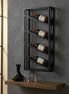 Estante de pared para botellas de metal con acabado dorado, perfecto para bares, comedor y cocina. Diseño premium, ideal como regalo. - Product Image 4