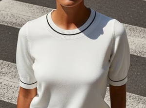 2026 <b>Cute</b> <b>Tshirts</b> Best Collection O-neck Short Sleeve Women's Casual Solid Eco-Friendly Summer Knitted Spandex/Cotton - Product Image 4