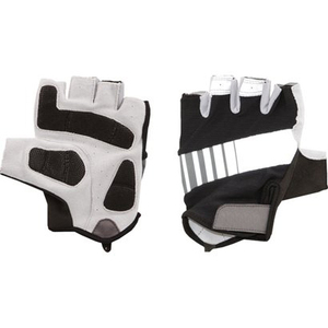 Half Finger Cycling <b>Gloves</b> White <b>Black</b> PU Unisex Summer Pull-On - Product Image 1