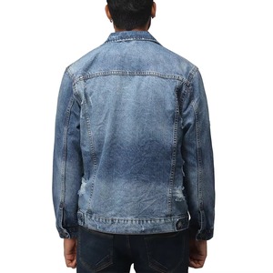 Low MOQ Custom Made Vintage Winter Men's Acid Washed Coated Denim Jacket Stand Collar Breathable Custom Colors Sizes Front - Product Image 2