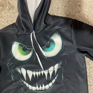 Sudadera con capucha de alta calidad, OEM, con logotipo personalizado, impresa en serigrafía, 100% algodón, extragrande, gruesa, con cierre de cremallera, color gris carbón. - Product Image 6