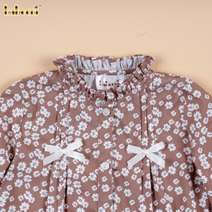 DR4505 - Blusa con Volantes Florales Pequeños, Suéter Cárdigan de Lana, Ropa de Invierno Personalizada para Bebé Niña, Bordado ODM - Product Image 2