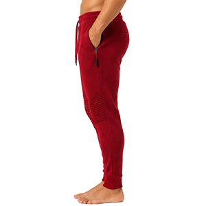 <b>Mens</b> Waffle Knit Sports <b>Trousers</b> Slim Fit Casual Textured Jogger Pants <b>Elastic</b> Waist Drawstring Lightweight Custom Bottoms <b>Mens</b> - Product Image 6