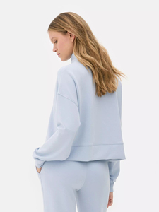 ATTIRELY SPORTS Sweat-shirt à capuche zippé en molleton bleu clair pour femme, col rond, manches longues, coupe régulière, style hip-hop, séchage rapide - Product Image 5
