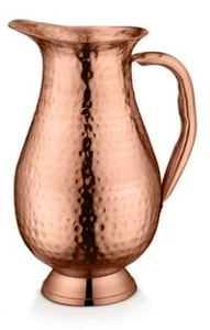 Traditional Copper Beverage Container with Lid <b>Tall</b> Dining Pitcher with Handle for <b>Table</b> Hydration and Drink Serving - Product Image 4