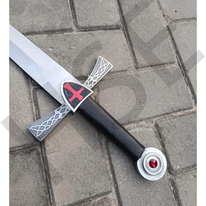 Daga medieval de caballero templario con funda de cuero - Product Image 4