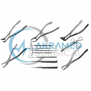 Juego de Instrumentos Quirúrgicos Dentales Premium para Extracción, de Acero Inoxidable, que Incluye Fórceps de Extracción, Elevador de Raíces, Jeringa, Sonda, Espejo, con Certificación CE - Product Image 3