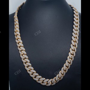 15MM 23" Gold Plated Fully Iced Miami Cuban Link <b>Rapper</b> VVS D Moissanite Sterling Silver Hip Hop Necklace GRA Certified - Product Image 5