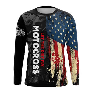 Maillot de motocross personnalisé, maillot de course drapeau américain pour hommes, femmes, chemise de moto tout-terrain, maillot de moto pour adultes et enfants - Product Image 4