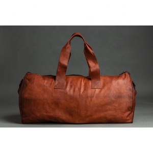 Bolsa de lona grande de diseñador personalizado de fabricante, bolsa de lona de viaje de cuero genuino de grano completo para hombres, bolsas de noche de fin de semana de lujo - Product Image 3