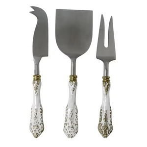 El diseño metálico elegante y de alta calidad hace que este juego de cuchillos para queso sea una adición lujosa a tu cocina. - Product Image 1