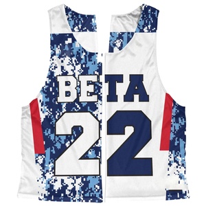 OEM/ODM Reversible Scrimmage Vest Men's Lacrosse <b>Double</b> Sided Mesh <b>Two</b> Color Team Scrimmage Pinnies Wholesale Lacrosse Pinnies - Product Image 5