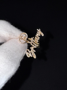 925 <b>Silver</b> Gold Plated Cursive <b>Initial</b> Letter Name Pendant Custom Iced Charm <b>Necklace</b> Lab Grown Diamond Personalized Trendy Gift - Product Image 6