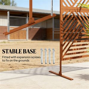 Brown Outdoor Privacy Fence Screen <b>Plant</b> Climbing <b>Frame</b> Screen & Room Divider - Product Image 2