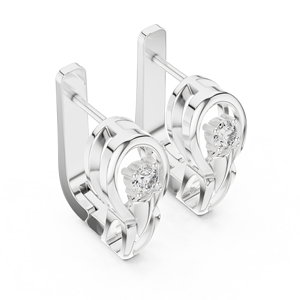 Luxury Solitaire Diamond Hoop Earrings White Gold Minimalist Womens Fine Jewelry - Product Image 3