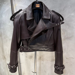 Unisex Vintage Solid Denim PU Leather Hooded Jacket Half <b>Zip</b> Closure V-neck Slim Fit Regular Length Winter Style Quick Dry - Product Image 6