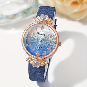 192055 Montre-bracelet pour femmes, mode féminine, couleur bonbon, analogique, cuir PU - Product Image 5