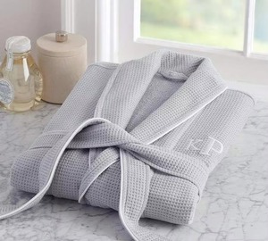 Hotel Supplies Summer Long Absorbent Bath Robe Men Sleepwear Dressing <b>Waffle</b> Cotton Bath Robe - Product Image 6