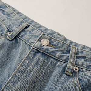 Men High <b>Waist</b> Straight Leg Stonewashed Denim <b>Jeans</b> Casual Midweight Cotton Pants Button Fly Front Style - Product Image 4
