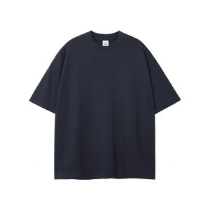 T-shirt en coton noir surdimensionné pour homme, col rond, manches courtes, jersey uni décontracté, couleur unie - Product Image 6