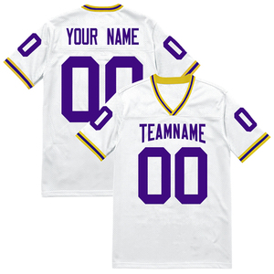 Rohzen Sports Sublimated American Football Jersey Short Sleeve 100% Polyester V-neck Quick Dry <b>Athletic</b> Team Shirt Sports - Product Image 1