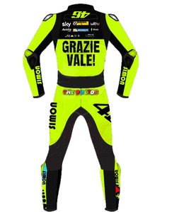 Combinaison de moto en cuir respirant de qualité professionnelle VALE 46, protection complète, manches longues, coupe confortable, anti-UV, broderie 3D personnalisée - Product Image 2