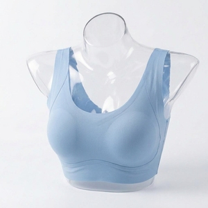 Soutien-gorge sans couture grande taille à larges bretelles, double décolleté en U, sans armatures, invisible, pour superposition, lingerie, marque blanche personnalisée - Product Image 2