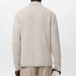 Cardigan en laine pour homme, manches longues, fermeture boutonnée, couleur unie, col rabattu, tricot anti-boulochage, épaisseur standard, idéal pour l'automne - Product Image 3