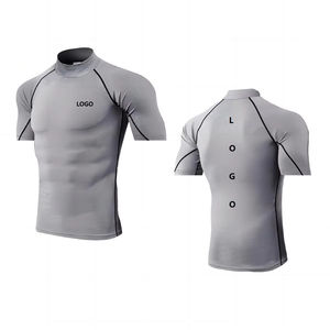 Camiseta de Compresión Deportiva Personalizada para Hombre, Manga Corta, Cuello Alto, Protección contra Rozaduras, para Gimnasio y Entrenamiento - Product Image 2