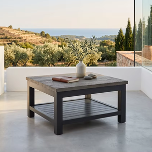 Table basse en bois moderne Azora Lim, durable et écologique, finition mate rustique, contemporaine pour appartement, salon, bureau, villa - Product Image 2