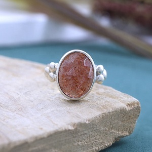 Anillos de piedra solar de Plata de Ley 925, piedras preciosas ovaladas naturales hechas a mano, declaración Bohemia, proveedor de joyería para mujer - Product Image 3