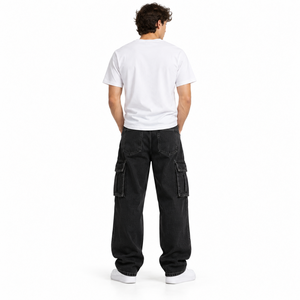 Premium Baggy <b>Jeans</b> <b>Men</b> <b>Relaxed</b> <b>Fit</b> Denim Trousers Y2K Style Vintage Washed Loose Streetwear Pants Manufacturer - Product Image 2