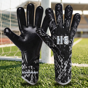 Gants de football professionnels de haute qualité pour gardien de but, respirants, protection des doigts, couleur noire, sangle amovible - Product Image 4