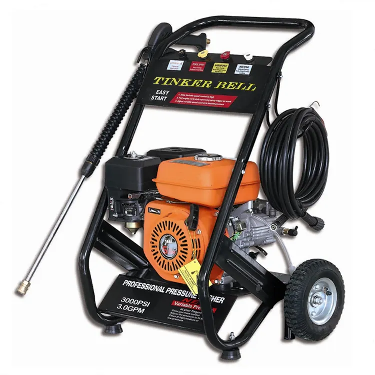 China Hot-Selling Industrial Commercial 6.5Hp 168F Gasoline Petrol Mobile Cold Water High Pressure Cleaner Power Jet Washer