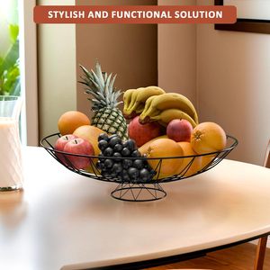 Metal Fruits <b>Vegetables</b> Basket Bowl with Holding <b>Stand</b> Decorative Wire Fruit Basket for Kitchen Dining Table Countertop Storage - Product Image 5