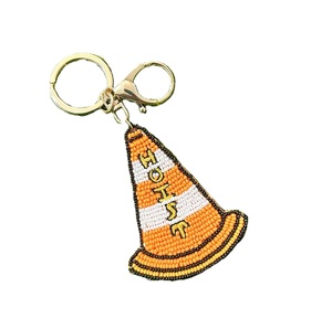 <b>Custom</b> Logo Seed Beads Embroidery <b>Keychain</b> Stylish Gift Accessory Artisan Handmade Seed Beads Beaded <b>Keychain</b> Unique Bag Charm - Product Image 3